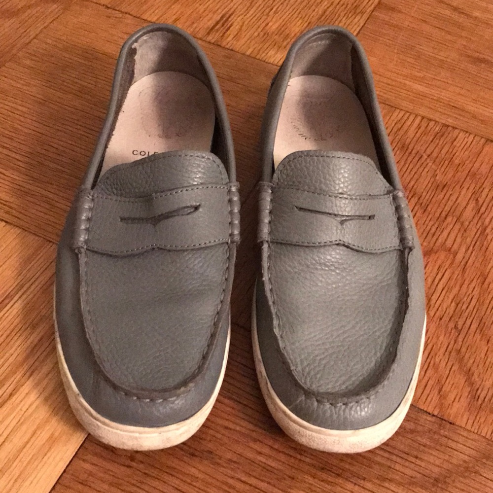 Cole Haan Grand.OS Grey Leather Loafer Size 8.5M